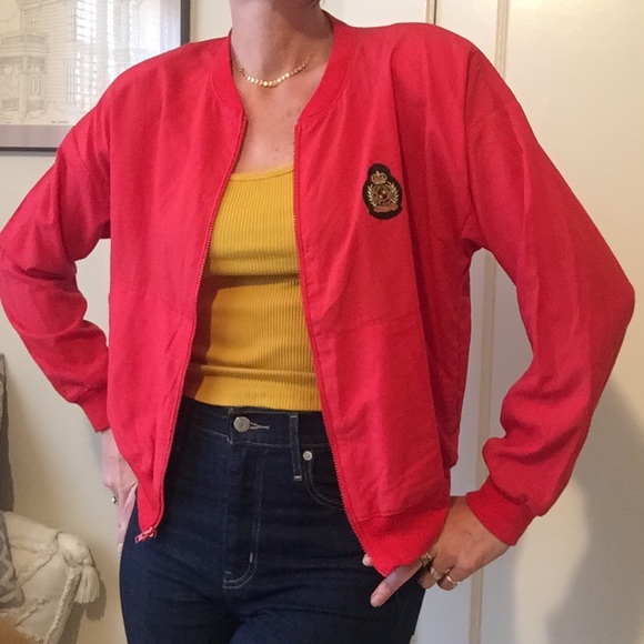Vintage Jackets & Blazers - 80s/90s vintage Stranger Things red zipper jacket windbreaker coat lightweight M